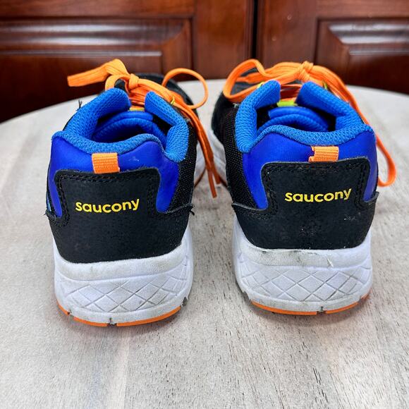 Saucony Boys Sneakers Size 3.5M Blue Black Green Orange Running Shoes VGUC - Picture 9 of 12